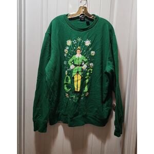 Will Ferrell Elf Movie Ugly Christmas Green Sweatshirt Men's Size 2XL